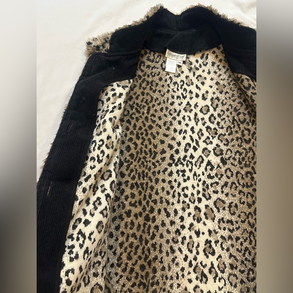 Coldwater Creek Leopard Print Faux Fur Vest - Picture 12 of 14